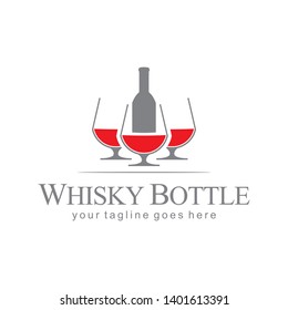 Whisky Wine Bottle Logo Design