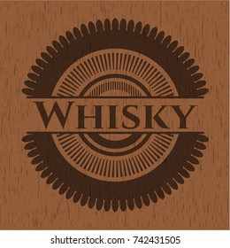 Whisky wood emblem. Retro