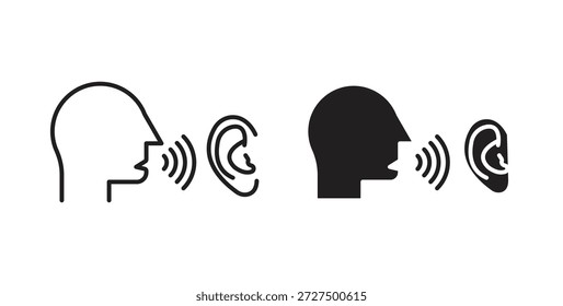 Ilustración vectorial aislada del icono del susurro. Pictograma de Vector para Web y App