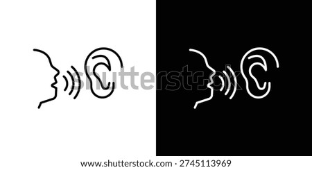 Whisper icon in line design. Editable stroke icon.