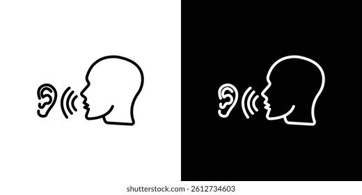 Whisper icon set. Black illustration isolated for graphic and web design