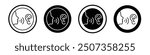 Whisper vector icon set black filled and outlined style.