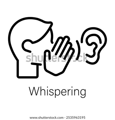 Whispering icon in outline style