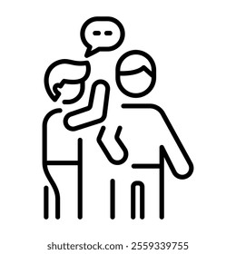 Whispering persons icon in linear style 