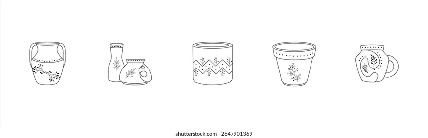 Sussurros de Argila Adornada Vasos de Arte	