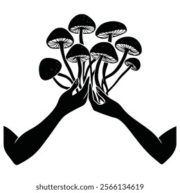 Whispers of the Earth in Silhouette Mushroom.