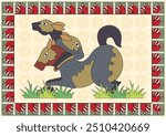 Whispers of the Plains: A Serene Gond Artwork of a Horse. Gond horse painting, Indian folk art horse, Tribal horse artwork, Gond animal art, Wildlife Gond painting.