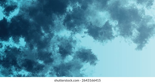 Sussurros de Vapor Colorido de Azul Escuro Fluindo em Harmonia Abstrata sobre Azul Claro

