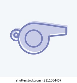 Whistle 1 Icon in trendy two tone style isolated on soft blue background