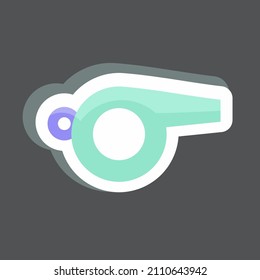 Whistle 1 Sticker in trendy isolated on black background