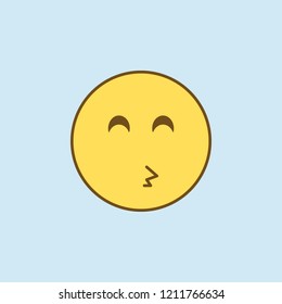 whistle 2 colored line icon. Simple yellow and brown element illustration. whistle concept outline symbol design from emoji set