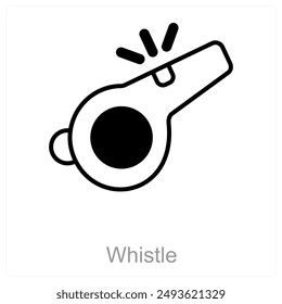 Whistle and alert icon concept