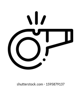 Whistle Arbitrator Tool Icon Vector. Outline Whistle Arbitrator Tool Sign. Isolated Contour Symbol Illustration