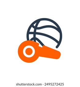 Whistle of Basketball Vector Icon