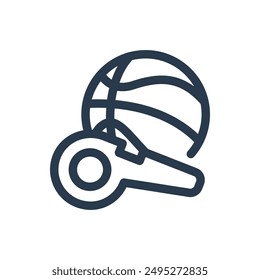 Whistle of Basketball Vector Icon