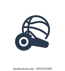 Whistle of Basketball Vector Icon