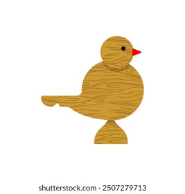 Whistle bird wooden isolated. Children's toy made of wood