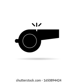 whistle black vector silhouette on white background