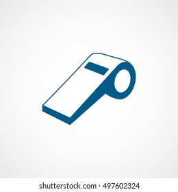 Whistle Blue Flat Icon On White Background