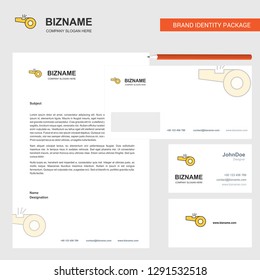 Whistle  Business Letterhead, Envelope and visiting Card Design vector template