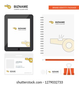 Whistle  Business Logo, Tab App, Diary PVC Employee Card and USB Brand Stationary Package Design Vector Template