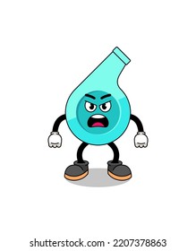 whistle cartoon illustration with angry expression , character design