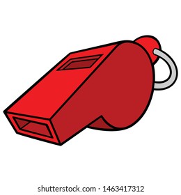 Whistle - A cartoon illustration of a referee whistle.