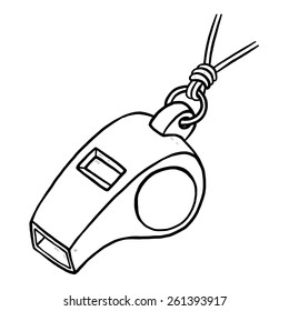 whistle / cartoon vector and illustration, black and white, hand drawn, sketch style, isolated on white background.