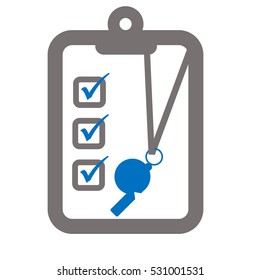 whistle and clipboard 