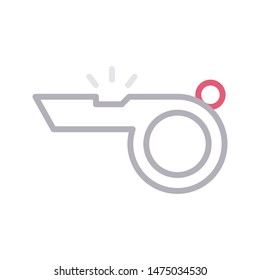 whistle colour line vector icon