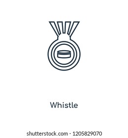 Whistle concept line icon. Linear Whistle concept outline symbol design. This simple element illustration can be used for web and mobile UI/UX.