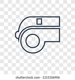 whistle concept vector linear icon isolated on transparent background, whistle concept transparency concept in outline style