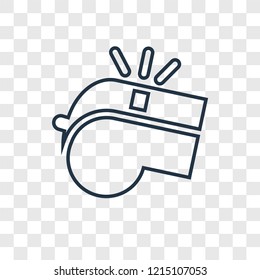 Whistle concept vector linear icon isolated on transparent background, Whistle concept transparency concept in outline style