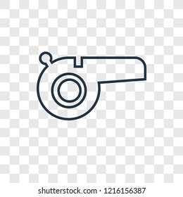 Whistle concept vector linear icon isolated on transparent background, Whistle concept transparency concept in outline style