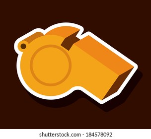 Whistle design over red background, vector illustration