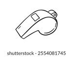 whistle doodle hand drawn icon. Outline drawing sport whistle line clipart symbol. Vector illustration