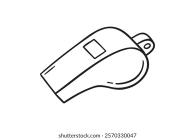 whistle doodle hand drawn icon. Outline drawing sport whistle line clipart symbol. Vector illustration