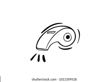 whistle doodle icon vector 