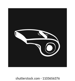 whistle doodle icon vector flat black