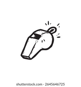 ícone de doodle assobio, ilustração de vetor	