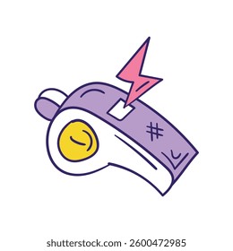 whistle doodle icon with white background vector stock illustration