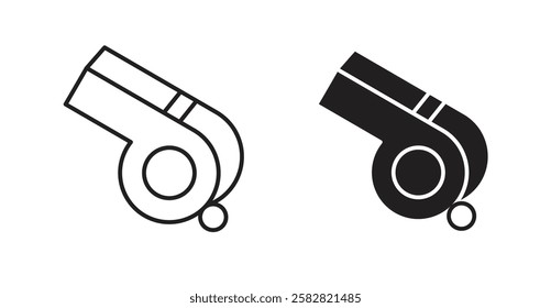 Whistle filled and outlined icons vectors on white background