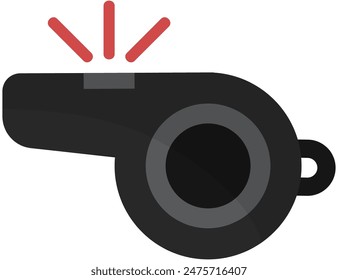 Whistle flat icon isolated on white background.