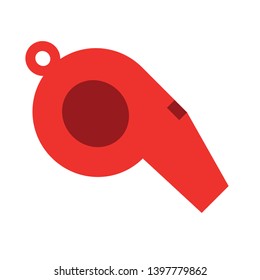 Whistle Flat icon. Kick-off sign. Referee tool symbol. Quality design elements. Technology whistle button. Editable Vector