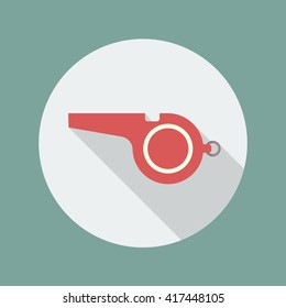 Whistle flat icon with long shadow