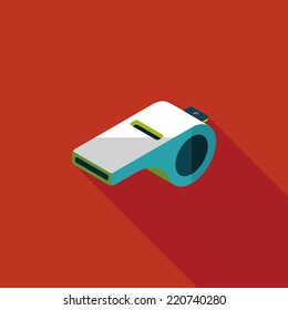 whistle flat icon with long shadow,eps10