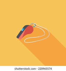 whistle flat icon with long shadow,eps10