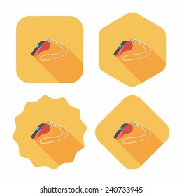 whistle flat icon with long shadow,eps10