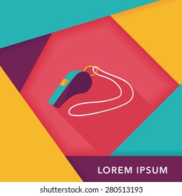 whistle flat icon with long shadow,eps10