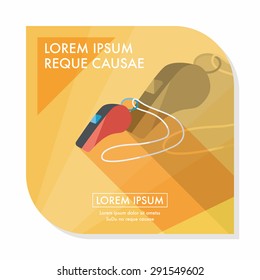whistle flat icon with long shadow,eps10